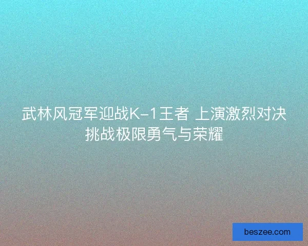 武林风冠军迎战K-1王者 上演激烈对决挑战极限勇气与荣耀